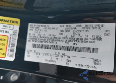 2023 Ford Bronco Big Bend из США, поврежденный, VIN 1FMDE5BH9PLB45772